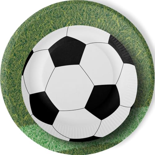 ALMACENESADAN, 5335 Geburtstagsparty-Set, bestehend aus 8 Papptellern, 23 cm, Packung mit 8 Fußball-Partytellern (Teller 23 cm) von ALMACENESADAN