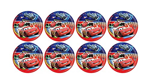 ALMACENESADAN 0884 Cars Pappteller, Durchmesser 23 cm, ideal für Partys und Geburtstage von ALMACENESADAN