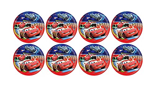 ALMACENESADAN 0884 Disney Cars Pappteller, Durchmesser 23 cm, 8 Stück, ideal für Partys und Geburtstage von ALMACENESADAN