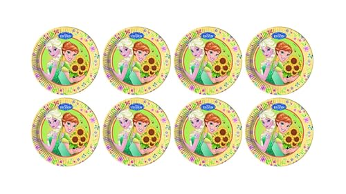 ALMACENESADAN 2226; Packung mit 8 Tellern von Disney Die Eiskönigin, aus Pappe, Durchmesser 20 cm, ideal für Partys und Geburtstage von ALMACENESADAN