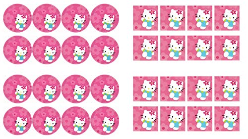ALMACENESADAN 2490; Packung Hello Kitty, bestehend aus 16 Tellern 23 cm und 16 Papierservietten, ideal für Partys und Geburtstage von ALMACENESADAN