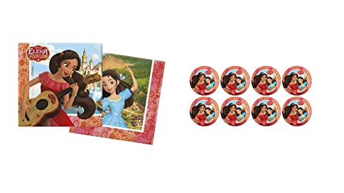 ALMACENESADAN -4744, Disney Elena von Avalor bestehend aus 8 Papptellern 23 cm und 20 Papierservietten 33 x 33 cm, ideal für Partys und Geburtstage. (843551034744) von ALMACENESADAN