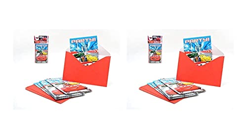 ALMACENESADAN -4782, Pack Disney Cars, Lightning mcqeen bestehend aus 12 Einladungen mit Umschlag, ideal für Partys und Geburtstage. (8435510347826) von ALMACENESADAN