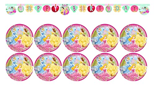 ALMACENESADAN 8435510346782 4678 Geburtstagsparty Disney Princess, Jungen und Mädchen, 10 Plasten aus Pappe 23 cm und Girlande Happy Birthday ALMACENESADAN 8435510346782 4678 Geburtstagsparty Disney Princess, Jungen und Mädchen, 10 Plasten aus Pappe 23 cm und Girlande Happy Birthday von ALMACENESADAN