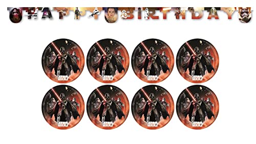 ALMACENESADAN 8435510347703 4770 Disney Star Wars, bestehend aus 8 Papptellern 23 cm und Happy Birthday Girlande ca. 2,40 m, ideal für Partys und Geburtstage ALMACENESADAN 8435510347703 4770 Disney Star Wars, bestehend aus 8 Papptellern 23 cm und Happy Birthday Girlande ca. 2,40 m, ideal für Partys und Geburtstage von ALMACENESADAN