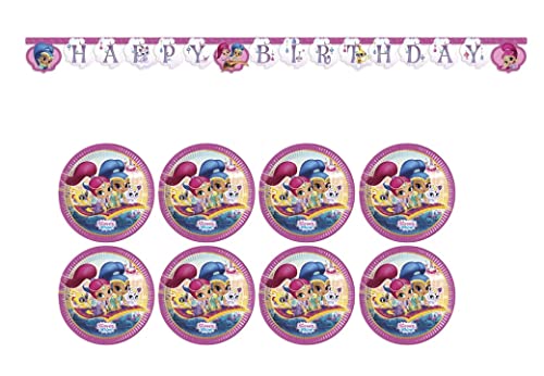 ALMACENESADAN 8435510348717, 4871 Shimmer and Shine Party-Set, bestehend aus 8 Papptellern 23 cm und Happy Birthday Girlande Maße ca. 2,40 Meter, ideal für Partys und Geburtstage ALMACENESADAN 8435510348717, 4871 Shimmer and Shine Party-Set, bestehend aus 8 Papptellern 23 cm und Happy Birthday Girlande Maße ca. 2,40 Meter, ideal für Partys und Geburtstage von ALMACENESADAN