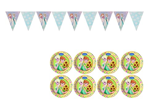 ALMACENESADAN 8435510348793, 4879 Party-Set Disney Frozen bestehend aus 8 Papptellern 19,5 cm und Wimpelgrößen ca. 2,40 Meter, ideal für Partys und Geburtstage ALMACENESADAN 8435510348793, 4879 Party-Set Disney Frozen bestehend aus 8 Papptellern 19,5 cm und Wimpelgrößen ca. 2,40 Meter, ideal für Partys und Geburtstage von ALMACENESADAN
