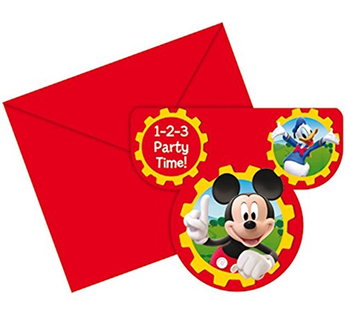ALMACENESADAN 9971, 6er-Pack Einladungen mit Umschlag Disney Mickey Mouse von ALMACENESADAN