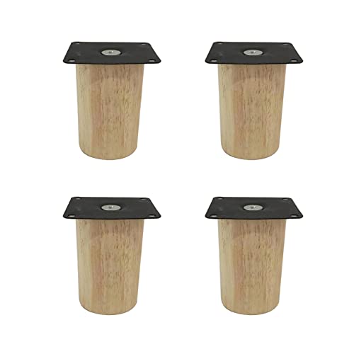 ALMLNLL 4 Möbelbeine aus Holz, solide runde Sofabeine aus Holz, Ersatzmöbelbeine, Schrankbeine mit Schrauben, rutschfeste Polster for Sofa, Tisch, Stuhl, Teeschrank von ALMLNLL