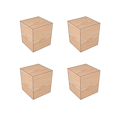 ALMLNLL 4er-Pack Massivholz-Möbelbeine, natürliche quadratische Möbelerhöhungen aus Holz, Holzverlängerungen for Tische, Sofas, Sessel, Schränke von ALMLNLL