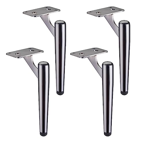 ALMLNLL 4er-Pack Moderne Möbelbeine aus Metall, Sofa-Stützbeine, Tischfüße aus kaltgewalztem Stahl, Ersatz, mit Schrauben(Black B,18cm(7.1in)) von ALMLNLL
