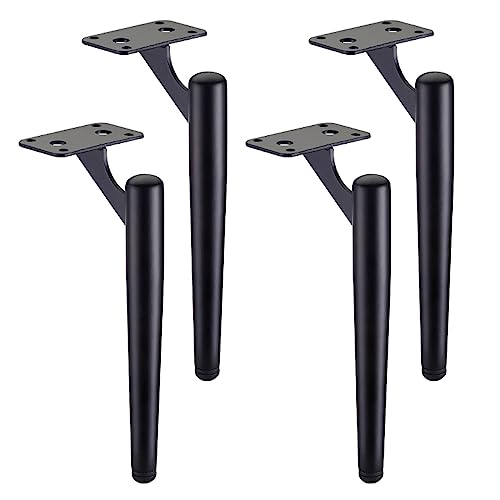 ALMLNLL 4er-Pack Moderne Möbelbeine aus Metall, Sofa-Stützbeine, Tischfüße aus kaltgewalztem Stahl, Ersatz, mit Schrauben(Black a,20cm(7.9in)) von ALMLNLL