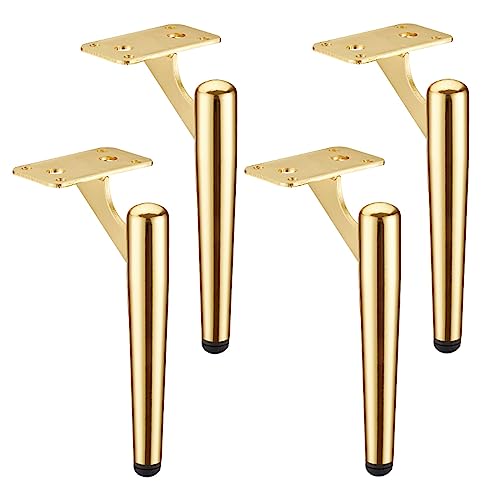 ALMLNLL 4er-Pack Moderne Möbelbeine aus Metall, Sofa-Stützbeine, Tischfüße aus kaltgewalztem Stahl, Ersatz, mit Schrauben(Gold,40cm(15.7)) von ALMLNLL