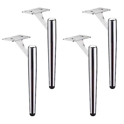 ALMLNLL 4er-Pack Moderne Möbelbeine aus Metall, Sofa-Stützbeine, Tischfüße aus kaltgewalztem Stahl, Ersatz, mit Schrauben(Silver,40cm(15.7)) von ALMLNLL