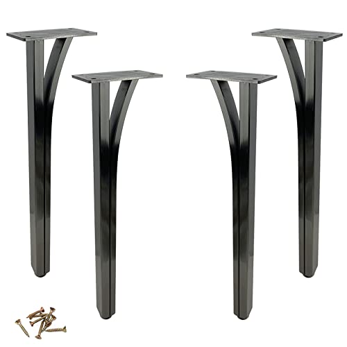 ALMLNLL Verstellbare Möbelbeine aus Edelstahl – Set mit 4 Metall-Sofabeinen, Tisch- und Küchenschrank-Stützfüßen mit Schrauben(Black,43cm(16.9in)) von ALMLNLL