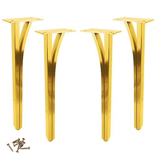ALMLNLL Verstellbare Möbelbeine aus Edelstahl – Set mit 4 Metall-Sofabeinen, Tisch- und Küchenschrank-Stützfüßen mit Schrauben(Gold,30cm(11.8in)) von ALMLNLL