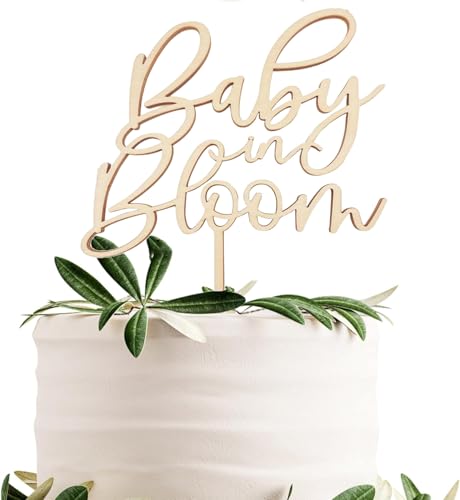 Baby in Bloom Holz-Kuchenaufsatz, Babyparty-Kuchenaufsatz für Schwangerschaftsankündigung, Partyzubehör Baby in Bloom Holz-Kuchenaufsatz, Babyparty-Kuchenaufsatz für Schwangerschaftsankündigung, Partyzubehör von ALNGFUIK