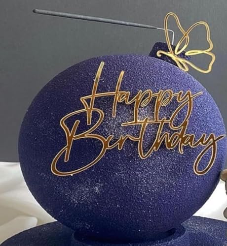 Happy Birthday Cake Topper, Happy Birthday Butterfly Acrylic Gold Cake Toppers for Girls Women Party Decorations Happy Birthday Cake Topper, Happy Birthday Butterfly Acrylic Gold Cake Toppers for Girls Women Party Decorations von ALNGFUIK