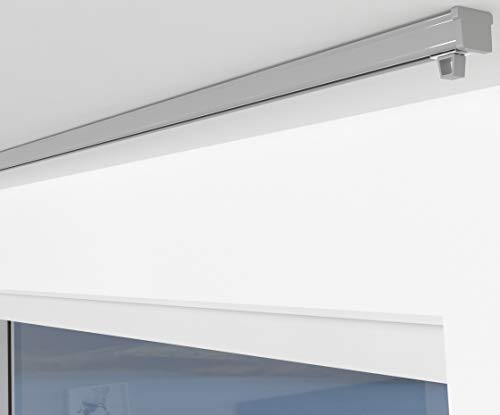 ALOHA Gardinenschiene aus Aluminium Vorhangschienen, Deckenbefestigung 1, 2, 3, 4, 5 -läufig für Schiebevorhänge, Vorhänge (ITU / 1-läufig / 120cm / nur Gardinenschiene/Grau) von ALOHA