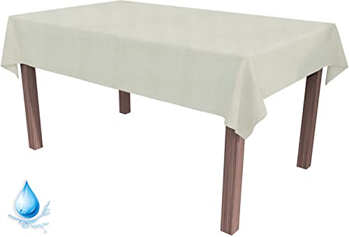 ALOHA Tischdecke Tischtuch Tischtücher Tischwäsche Tischdekoration Tafeltuch Farbe und Größe wählbar (Wasserdicht Ecru/rechteckig / 140cm x 200cm) von ALOHA