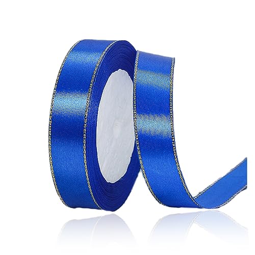 Geschenkband Blau 20mm Breit, 23 Meters Goldränder Satinband Royalblau Geschenkbänder Stoff Schleifenband Dekoband zum Geschenkverpackung, Bastelarbeiten, Geburtstag und Hochzeitsdekoration Geschenkband Blau 20mm Breit, 23 Meters Goldränder Satinband Royalblau Geschenkbänder Stoff Schleifenband Dekoband zum Geschenkverpackung, Bastelarbeiten, Geburtstag und Hochzeitsdekoration von ALOHOVME