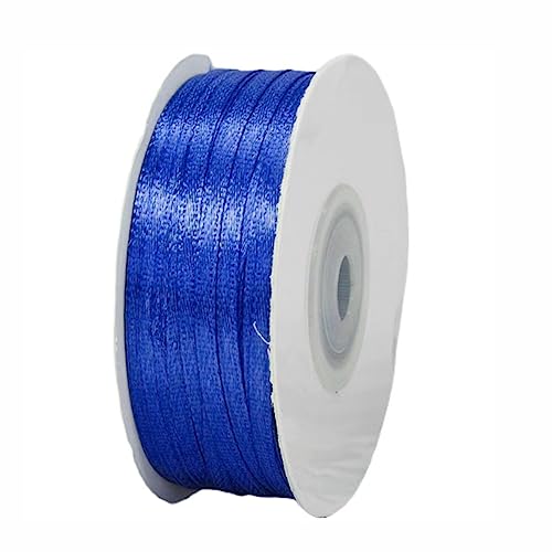 Geschenkband Blau 3mm Breit, 91 Meters Satinband Royalblau Geschenkbänder Stoff Schleifenband Dekoband zum Geschenkverpackung, Bastelarbeiten, Geburtstag und Hochzeitsdekoration von ALOHOVME