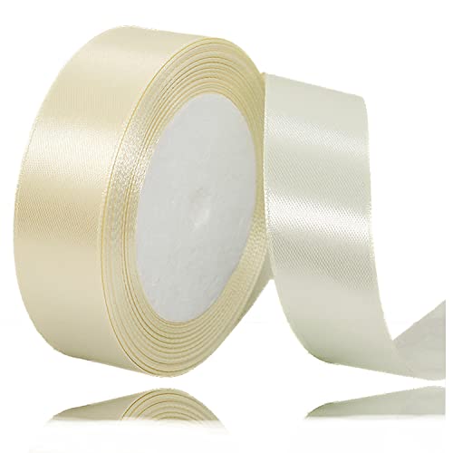 Geschenkband Creme 25mm Breit, 23 Meters Satinband Beige Geschenkbänder Stoff Schleifenband Dekoband zum Geschenkverpackung, Bastelarbeiten, Geburtstag und Hochzeitsdekoration Geschenkband Creme 25mm Breit, 23 Meters Satinband Beige Geschenkbänder Stoff Schleifenband Dekoband zum Geschenkverpackung, Bastelarbeiten, Geburtstag und Hochzeitsdekoration von ALOHOVME