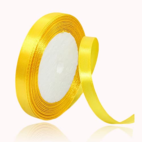 Geschenkband Gelb 10mm Breit, 23 Meters Satinband Gelb Geschenkbänder Stoff Schleifenband Dekoband zum Geschenkverpackung, Bastelarbeiten, Geburtstag und Hochzeitsdekoration Geschenkband Gelb 10mm Breit, 23 Meters Satinband Gelb Geschenkbänder Stoff Schleifenband Dekoband zum Geschenkverpackung, Bastelarbeiten, Geburtstag und Hochzeitsdekoration von ALOHOVME