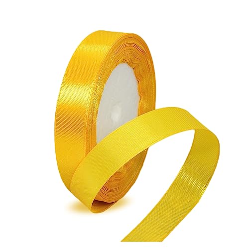 Geschenkband Gelb 15mm Breit, 23 Meters Satinband Gelb Geschenkbänder Stoff Schleifenband Dekoband zum Geschenkverpackung, Bastelarbeiten, Geburtstag und Hochzeitsdekoration Geschenkband Gelb 15mm Breit, 23 Meters Satinband Gelb Geschenkbänder Stoff Schleifenband Dekoband zum Geschenkverpackung, Bastelarbeiten, Geburtstag und Hochzeitsdekoration von ALOHOVME