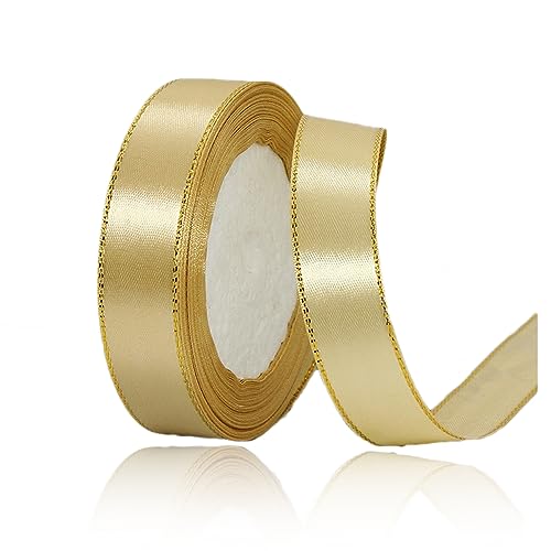 Geschenkband Gold 20mm Breit, 23 Meters Goldränder Satinband Gold Geschenkbänder Stoff Schleifenband Dekoband zum Geschenkverpackung, Bastelarbeiten, Geburtstag und Hochzeitsdekoration Geschenkband Gold 20mm Breit, 23 Meters Goldränder Satinband Gold Geschenkbänder Stoff Schleifenband Dekoband zum Geschenkverpackung, Bastelarbeiten, Geburtstag und Hochzeitsdekoration von ALOHOVME