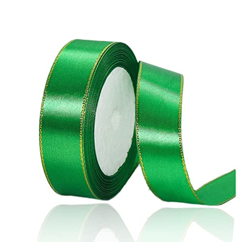 Geschenkband Grün 20mm Breit, 23 Meters Goldränder Satinband Grün Geschenkbänder Stoff Schleifenband Dekoband zum Geschenkverpackung, Bastelarbeiten, Geburtstag und Hochzeitsdekoration Geschenkband Grün 20mm Breit, 23 Meters Goldränder Satinband Grün Geschenkbänder Stoff Schleifenband Dekoband zum Geschenkverpackung, Bastelarbeiten, Geburtstag und Hochzeitsdekoration von ALOHOVME