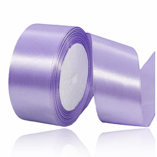 Geschenkband Hellviolett 40mm Breit, 23 Meters Satinband Helles Lila Geschenkbänder Stoff Schleifenband Dekoband zum Geschenkverpackung, Bastelarbeiten, Geburtstag und Hochzeitsdekoration von ALOHOVME