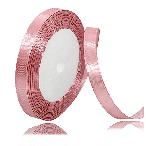 Geschenkband Roségold 10mm Breit, 23 Meters Satinband Rose Rosa Geschenkbänder Stoff Schleifenband Dekoband zum Geschenkverpackung, Bastelarbeiten, Geburtstag und Hochzeitsdekoration von ALOHOVME