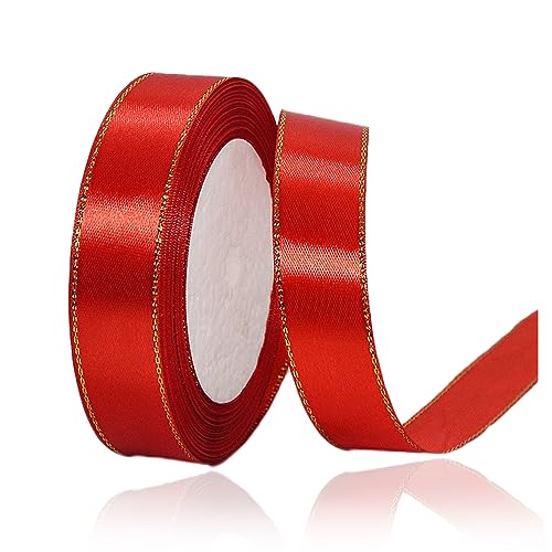 Geschenkband Rot 20mm Breit, 23 Meters Goldränder Satinband Rot Geschenkbänder Stoff Schleifenband Dekoband zum Geschenkverpackung, Bastelarbeiten, Geburtstag und Hochzeitsdekoration Geschenkband Rot 20mm Breit, 23 Meters Goldränder Satinband Rot Geschenkbänder Stoff Schleifenband Dekoband zum Geschenkverpackung, Bastelarbeiten, Geburtstag und Hochzeitsdekoration von ALOHOVME