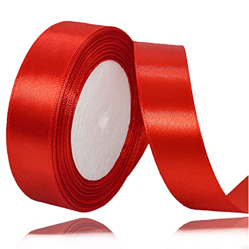 Geschenkband Rotes 25mm Breit, 23 Meters Satinband Rot Geschenkbänder Stoff Schleifenband Dekoband zum Geschenkverpackung, Bastelarbeiten, Geburtstag und Hochzeitsdekoration Geschenkband Rotes 25mm Breit, 23 Meters Satinband Rot Geschenkbänder Stoff Schleifenband Dekoband zum Geschenkverpackung, Bastelarbeiten, Geburtstag und Hochzeitsdekoration von ALOHOVME