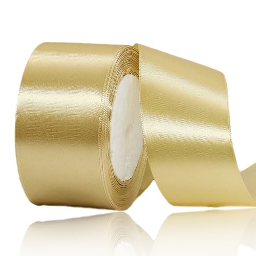 Satinband Gold 50mm Breit, 23 Meters Geschenkband Gold weihnachten Goldenes Satinbänder Stoff Schleifenband zum Geschenkverpackung, Bastelarbeiten, Geburtstag und Hochzeitsdekoration Satinband Gold 50mm Breit, 23 Meters Geschenkband Gold weihnachten Goldenes Satinbänder Stoff Schleifenband zum Geschenkverpackung, Bastelarbeiten, Geburtstag und Hochzeitsdekoration von ALOHOVME