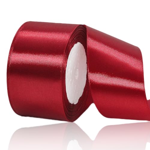 Satinband Weinrot 50mm Breit, 23 Meters Geschenkband Burgunder Satinbänder Stoff Schleifenband zum Geschenkverpackung, Weihnachten, Bastelarbeiten, Geburtstag und Hochzeitsdekoration Satinband Weinrot 50mm Breit, 23 Meters Geschenkband Burgunder Satinbänder Stoff Schleifenband zum Geschenkverpackung, Weihnachten, Bastelarbeiten, Geburtstag und Hochzeitsdekoration von ALOHOVME