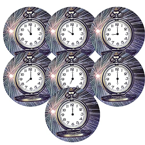 ALPHA-THERMOTEC Aufkleber Silvester Countdown Set rund 9,5cm Silvesterspiel von ALPHA-THERMOTEC