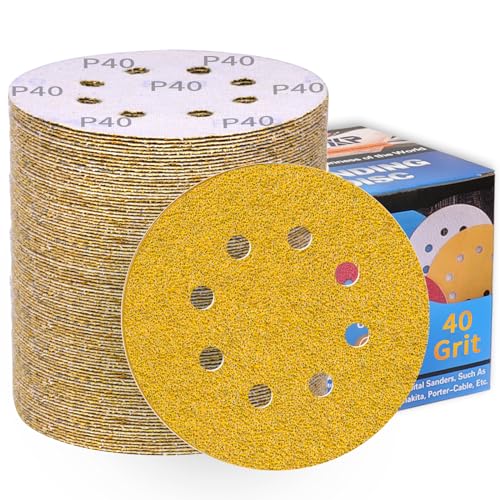 90 Stück Schleifpapier 125mm Klett 40 Körnung Schleifscheiben für Exzenterschleifer 8 Loch Schleifblätter Profi Für Holz Metall Entrosten und Farbe von ALPXUXP