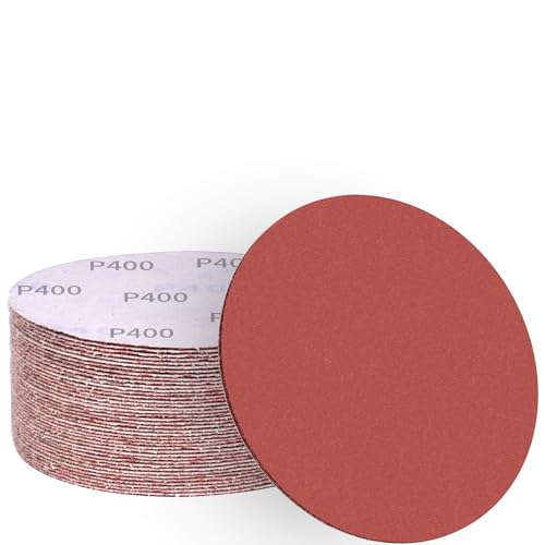 ALPXUXP Schleifpapier 150mm Klett 400 körnung Schleifscheiben Nicht-Loch Profi für Rund Exzenterschleifer(50 Stück) von ALPXUXP