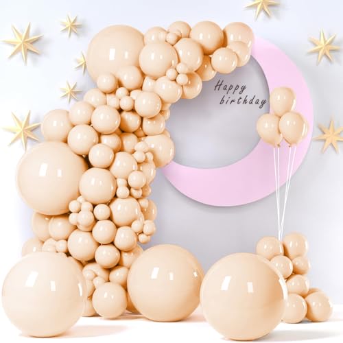 149 Stück Luftballons 5,10,12,18 cm Folienballons mit Ballonklebepunkten für Thanksgiving Hochzeit Babyparty Geburtstagsfeier (Apricot) von ALUNME