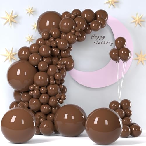 149 Stück Luftballons 5,10,12,18 cm Folienballons mit Ballonklebepunkten für Thanksgiving Hochzeit Babyparty Geburtstagsfeier (Braun) von ALUNME