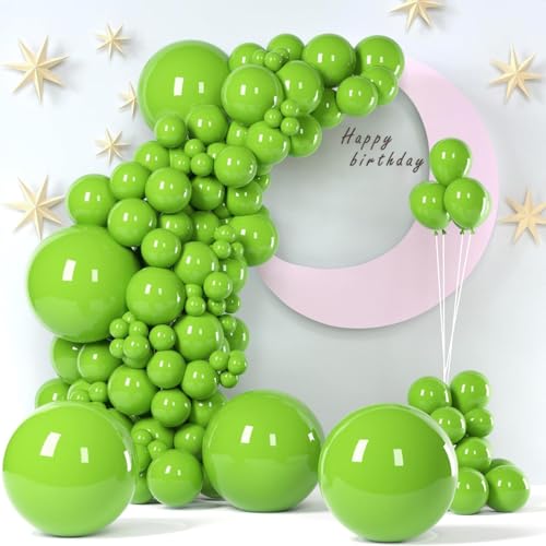 149 Stück Luftballons 5,10,12,18 cm Folienballons mit Ballonklebepunkten für Thanksgiving Hochzeit Babyparty Geburtstagsfeier (Limettengrün) von ALUNME