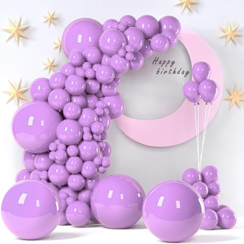 149 Stück Luftballons 5,10,12,18 cm Folienballons mit Ballonklebepunkten für Thanksgiving Hochzeit Babyparty Geburtstagsparty (Maca Lila) von ALUNME