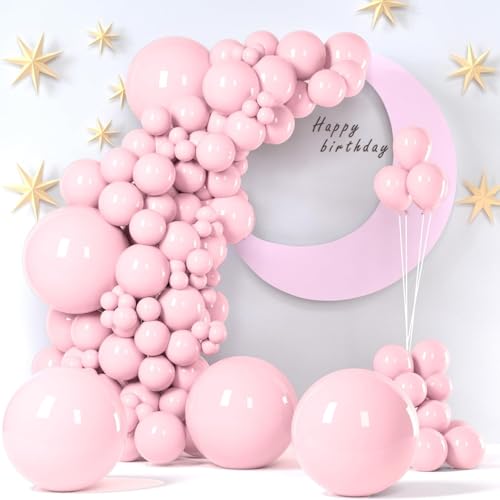 149 Stück Luftballons 5,10,12,18 cm Folienballons mit Ballonklebepunkten für Thanksgiving Hochzeit Babyparty Geburtstagsparty (Maca Pink) von ALUNME