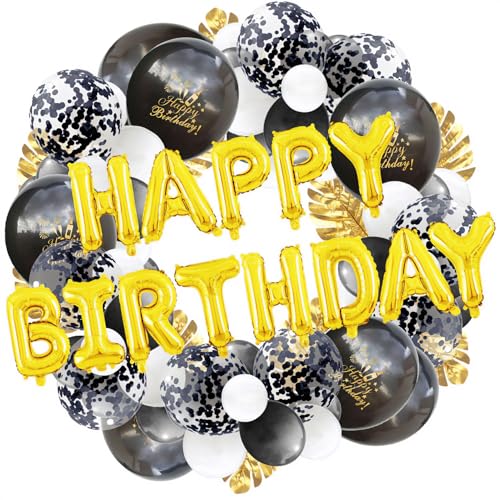 64 Stück Geburtstagsparty-Dekorationen, Geburtstagsbanner, 3D-Folie, Happy Birthday-Luftballons, großer Stern, Konfetti-Ballons für Kinder, Jungen, Männer, Frauen, Erwachsene, umweltfreundliches 64 Stück Geburtstagsparty-Dekorationen, Geburtstagsbanner, 3D-Folie, Happy Birthday-Luftballons, großer Stern, Konfetti-Ballons für Kinder, Jungen, Männer, Frauen, Erwachsene, umweltfreundliches von ALUNME