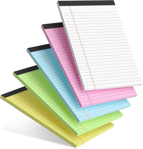 ALUNME Kleine Notizblöcke, 12,7 x 20,3 cm, College/schmal, liniert, perforiert, zum Lernen und Schreiben, mehrfarbig, 5 Stück ALUNME Kleine Notizblöcke, 12,7 x 20,3 cm, College/schmal, liniert, perforiert, zum Lernen und Schreiben, mehrfarbig, 5 Stück von ALUNME