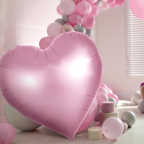 Riesiger herzförmiger Luftballon, Valentinstag, Hot Pink, Herz-Folie, Mylar-Ballons für Valentinstag, Hochzeit, Verlobung, Jahrestag, Party-Dekorationen (Rosa) von ALUNME