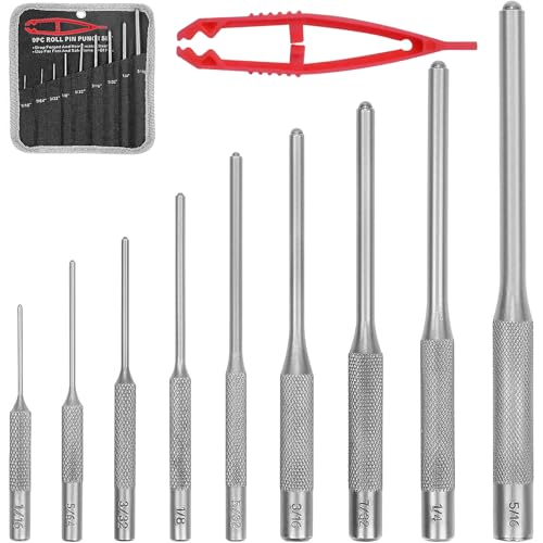 ALWORKKIT 9-teiliges Stanzer-Set (1/16-5/16 Zoll) – Premium-Chrom-Vanadium-Stahl-Werkzeugset mit tragbarer Tasche für Automobil-, Schmuck-, Uhren- und Handwerksreparatur von ALWORKKIT