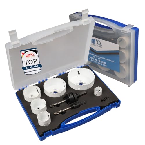 AM-Zerspanungstechnik Bi-Metall Lochsägen Set | Professionelles Lochsäge Set in Größen Ø22-83mm | Lochsäge für Holz, Rigips, Kunststoff, Edelstahl- & Spanplatten AM-Zerspanungstechnik Bi-Metall Lochsägen Set | Professionelles Lochsäge Set in Größen Ø22-83mm | Lochsäge für Holz, Rigips, Kunststoff, Edelstahl- & Spanplatten von AM-Zerspanungstechnik